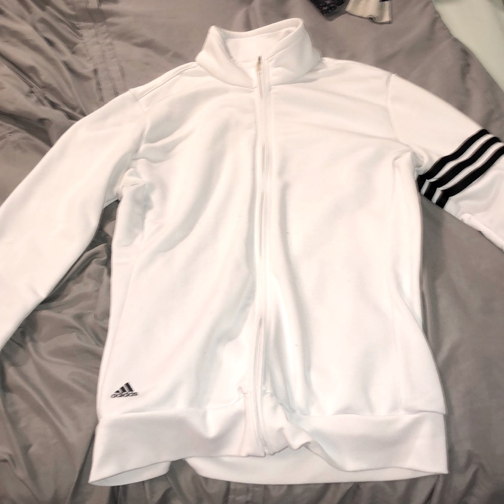 White adidas zip-up